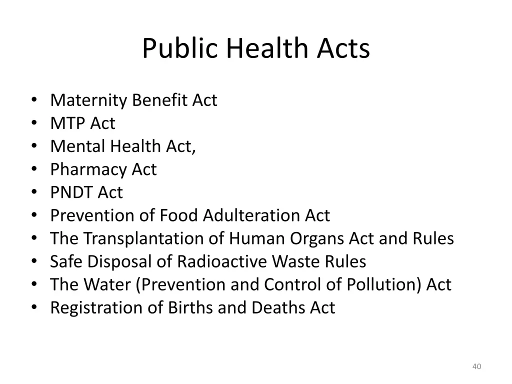 public health acts