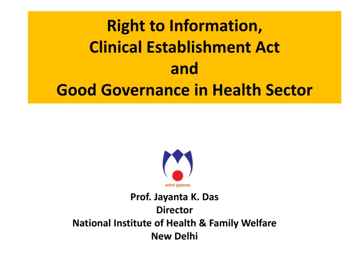 right to information clinical establishment