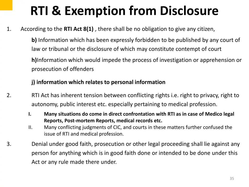 rti exemption from disclosure