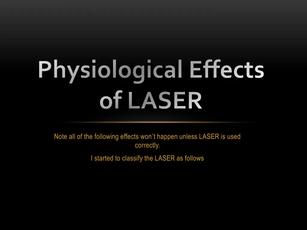 physiological effects of laser