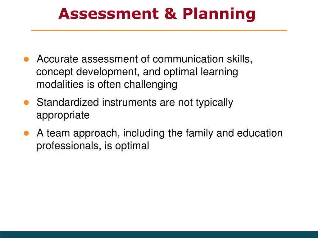 assessment planning