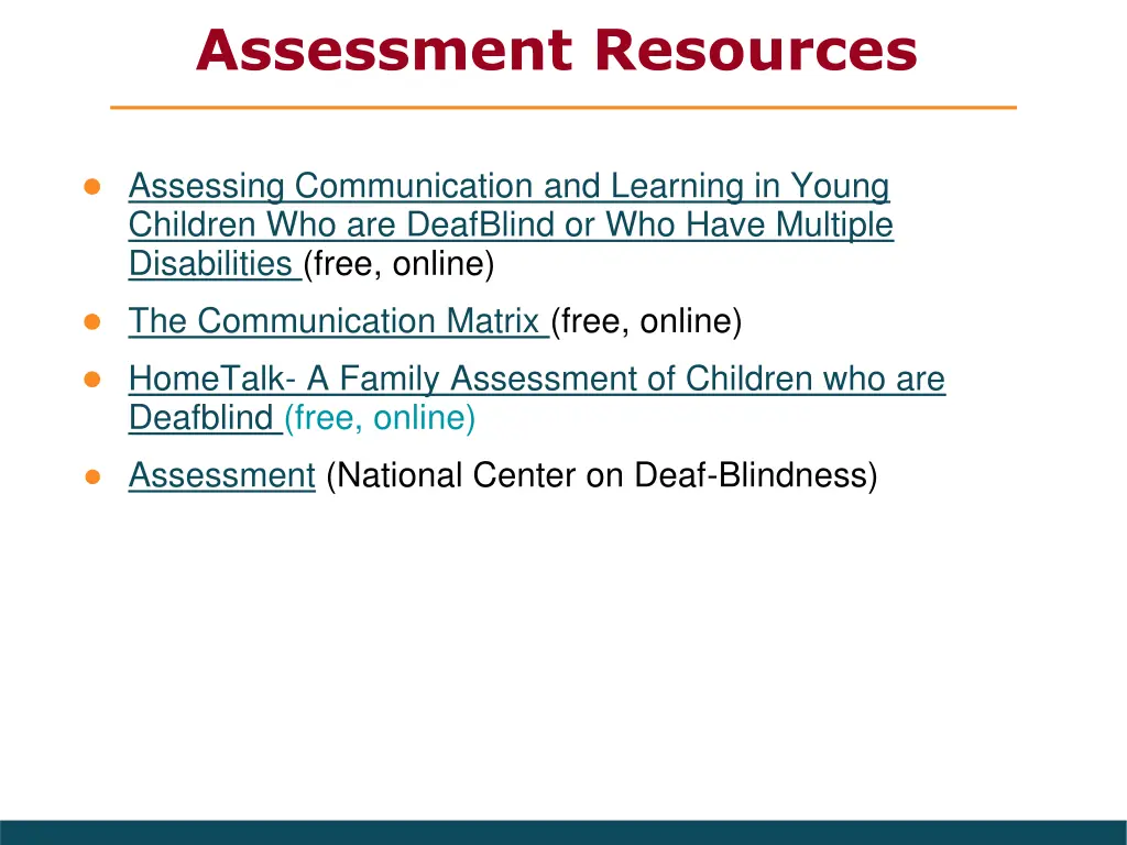 assessment resources