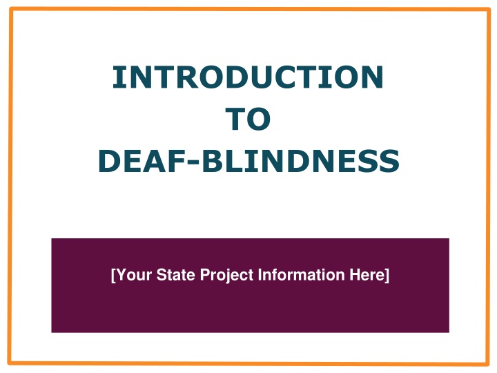 introduction to deaf blindness