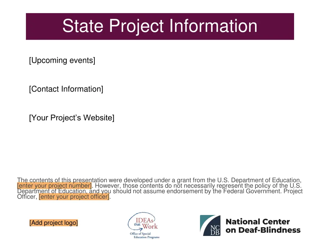 state project information