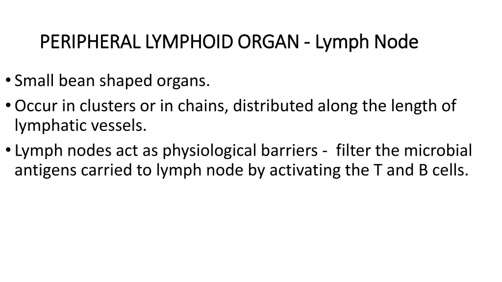 peripheral lymphoid organ peripheral lymphoid