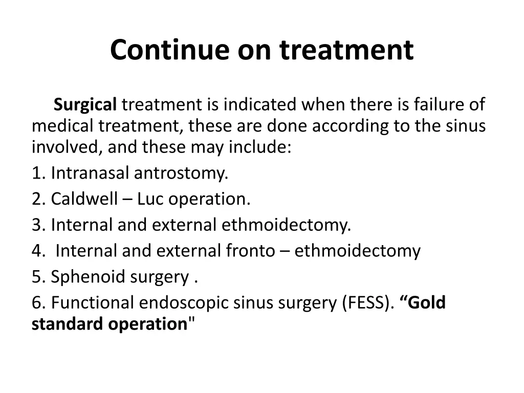 continue on treatment