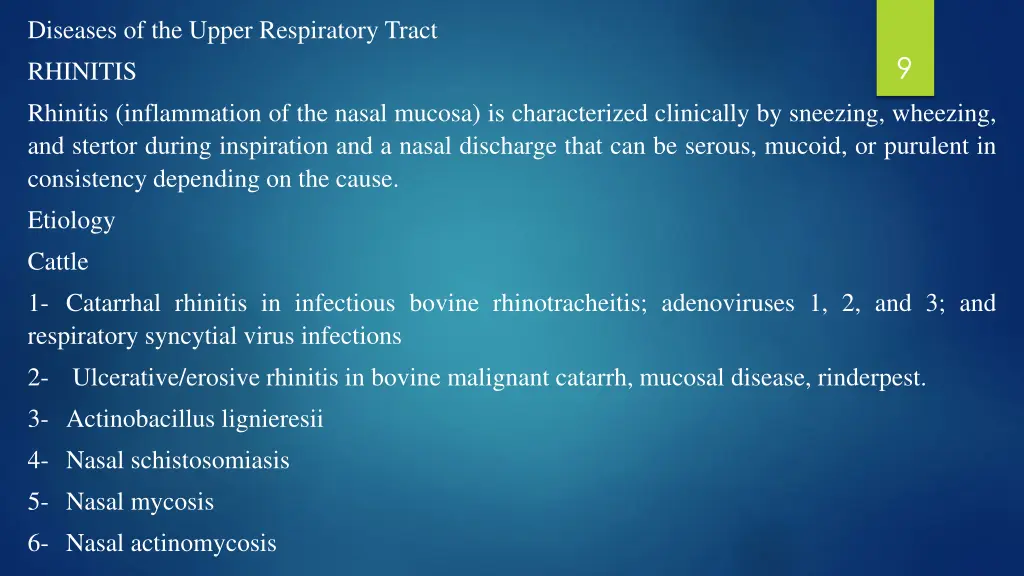 diseases of the upper respiratory tract rhinitis