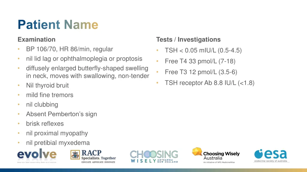 patient name