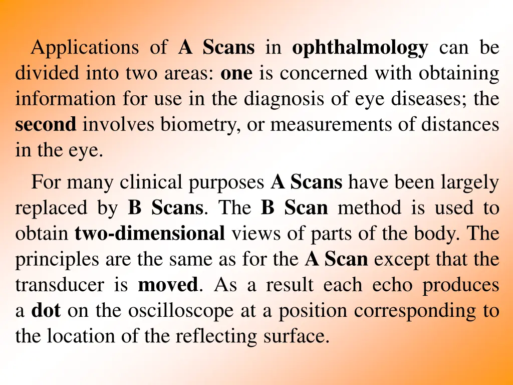 applications of a scans in ophthalmology