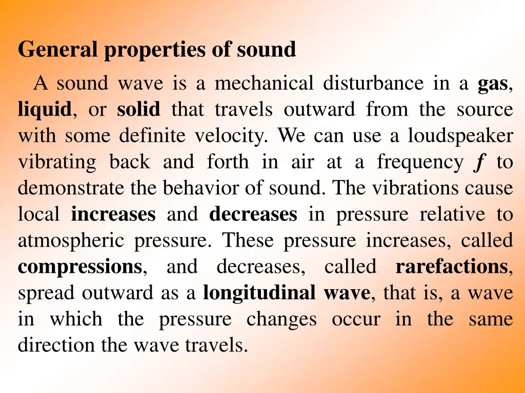 general properties of sound a sound wave