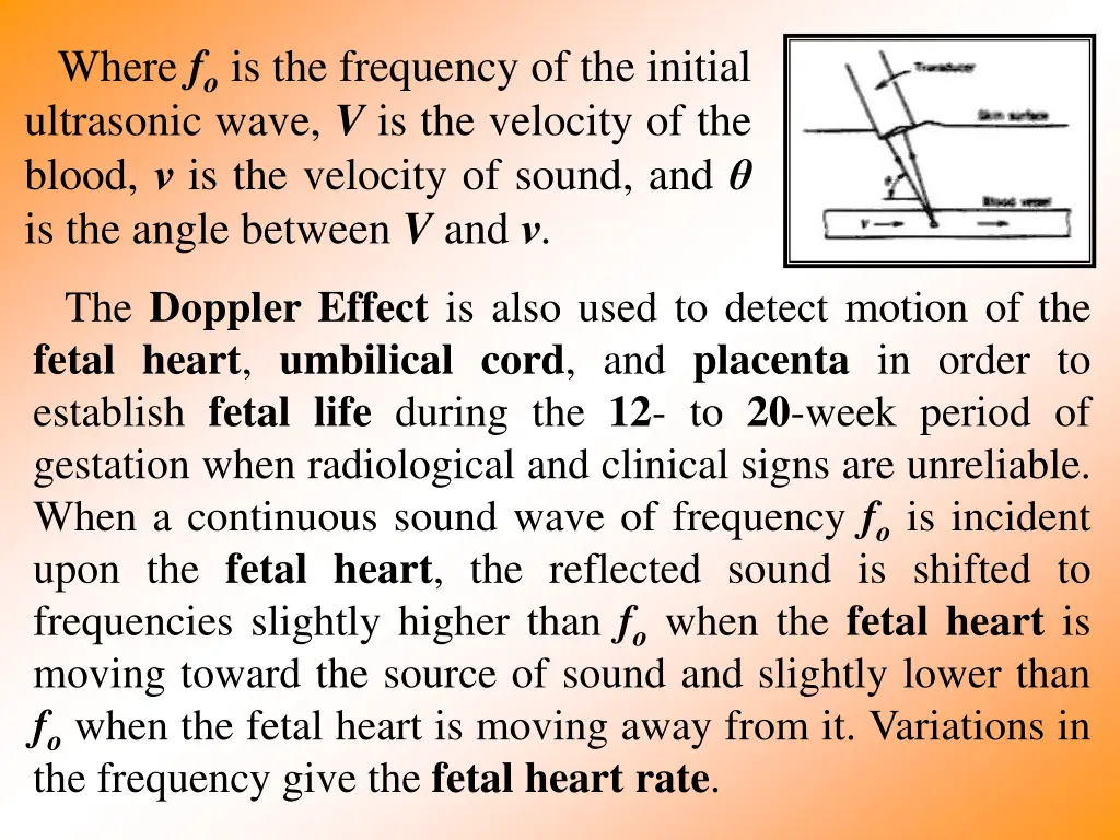 where f o is the frequency of the initial