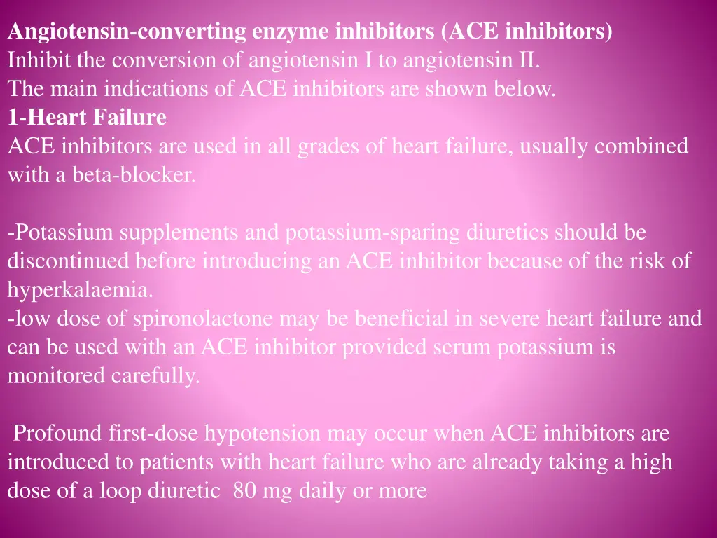 angiotensin converting enzyme inhibitors