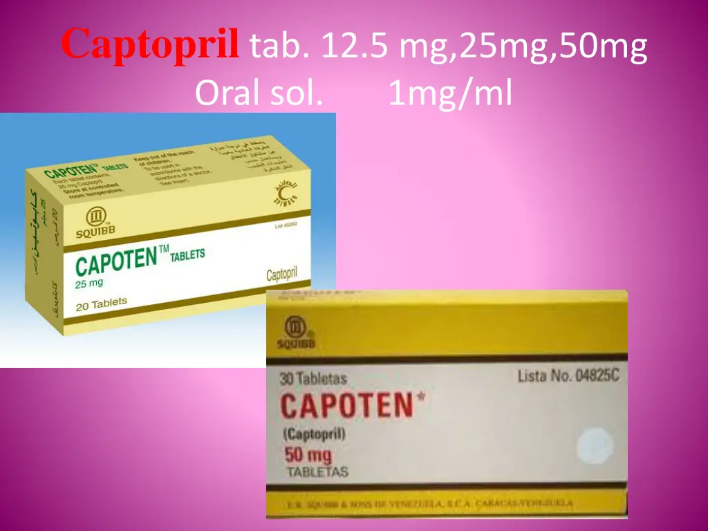 captopril tab 12 5 mg 25mg 50mg oral sol 1mg ml