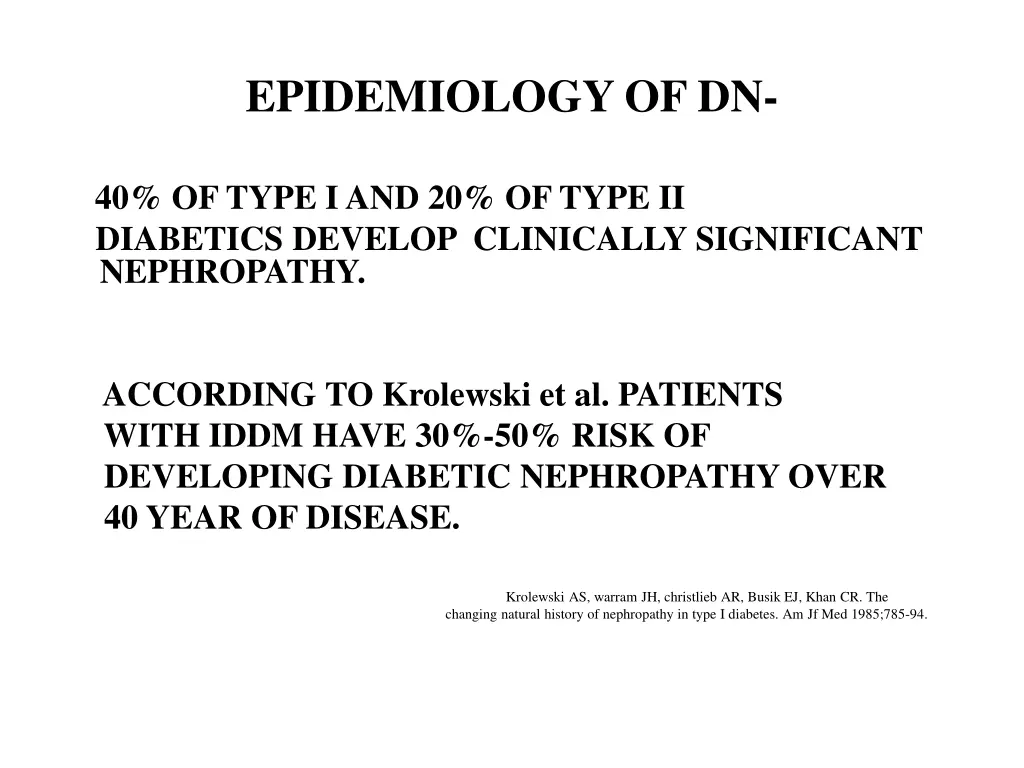 epidemiology of dn