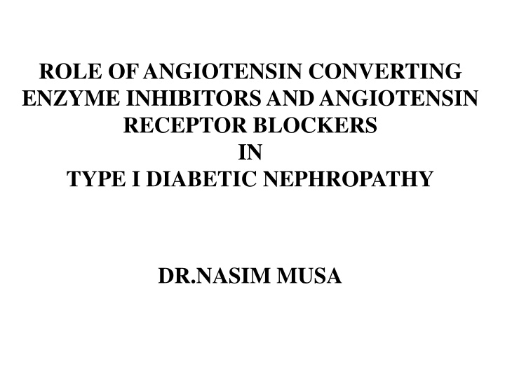 role of angiotensin converting enzyme inhibitors