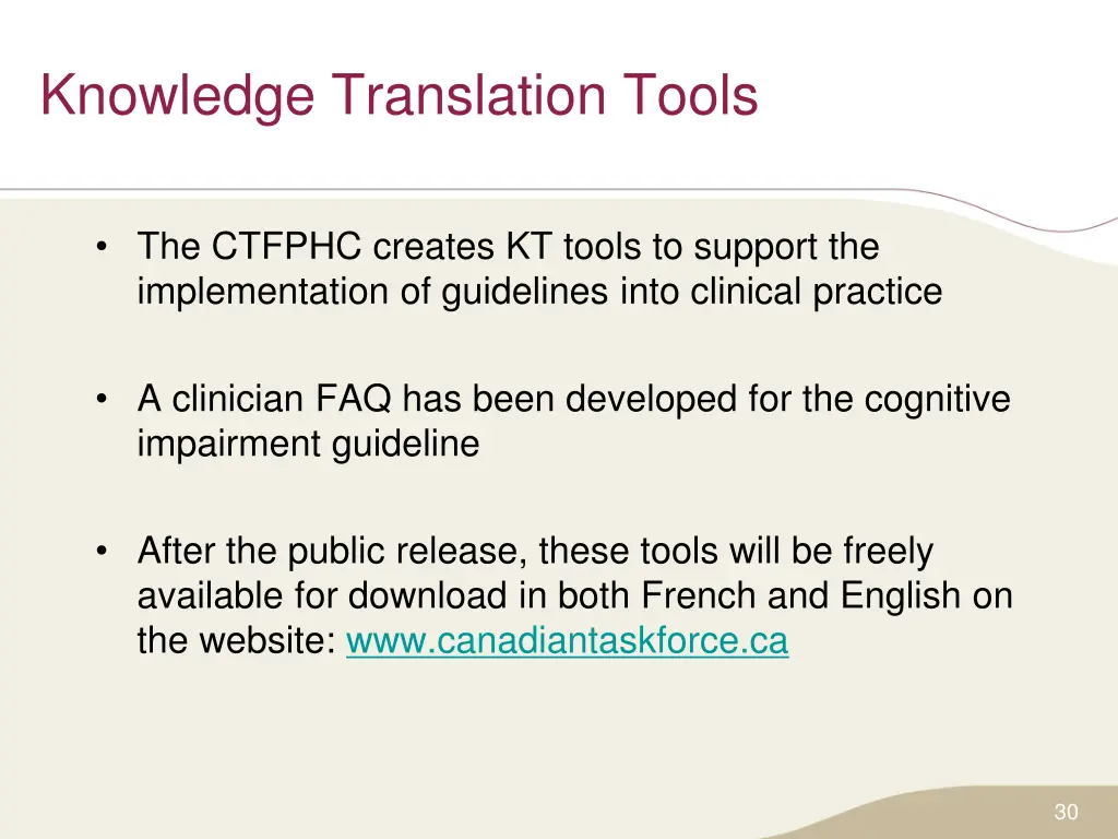 knowledge translation tools