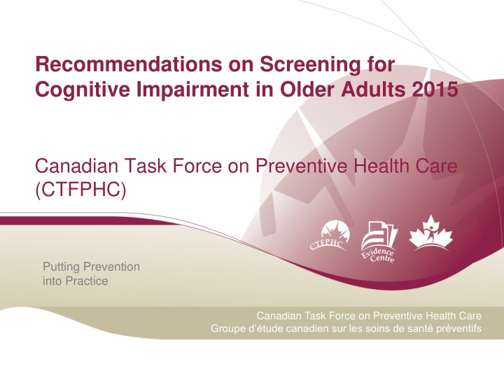 recommendations on screening for cognitive