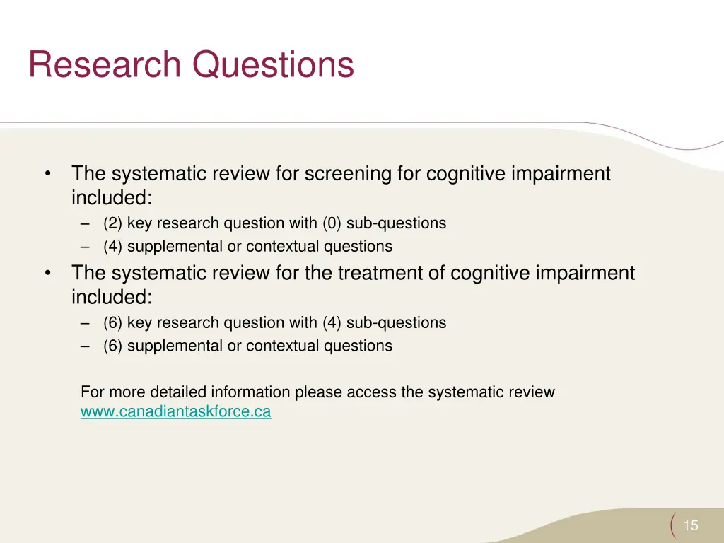 research questions