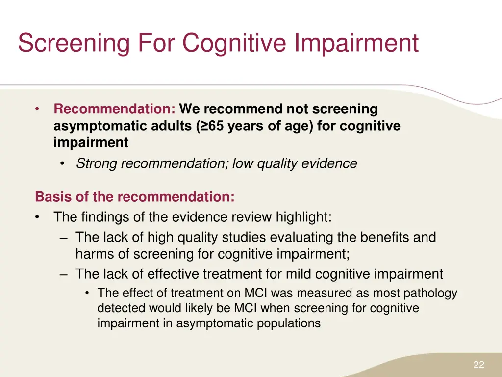screening for cognitive impairment 3