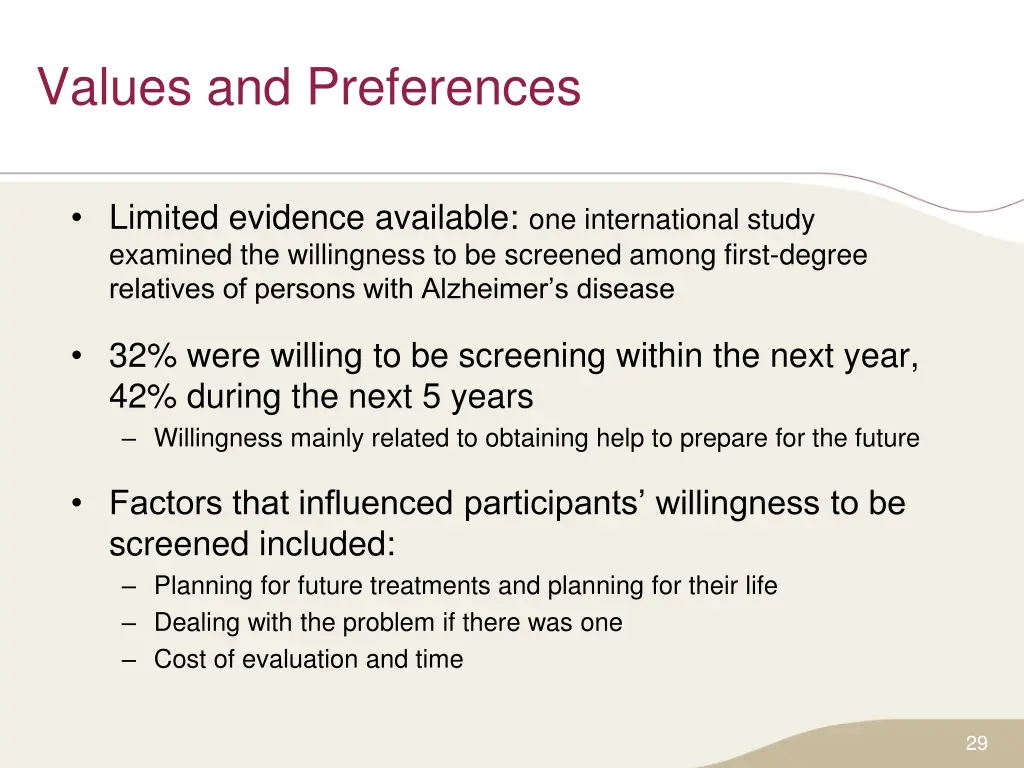 values and preferences