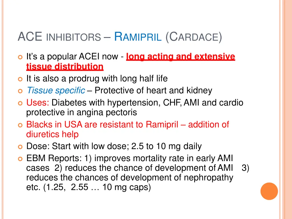 ace inhibitors r amipril c ardace