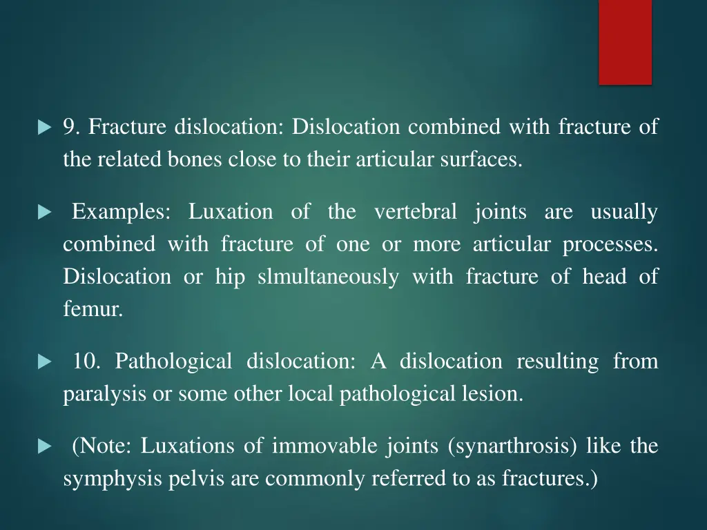 9 fracture dislocation dislocation combined with