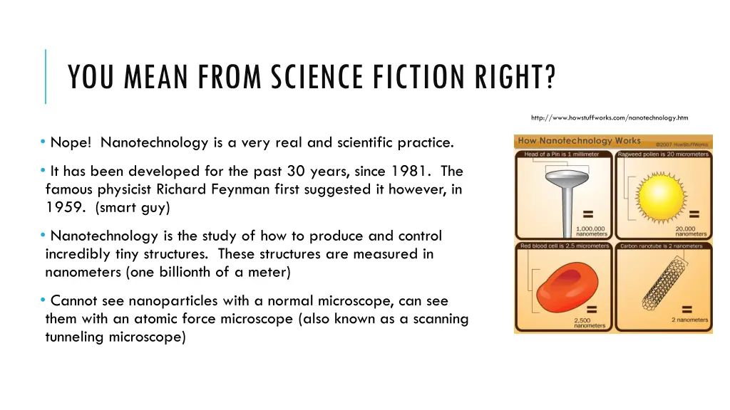 you mean from science fiction right