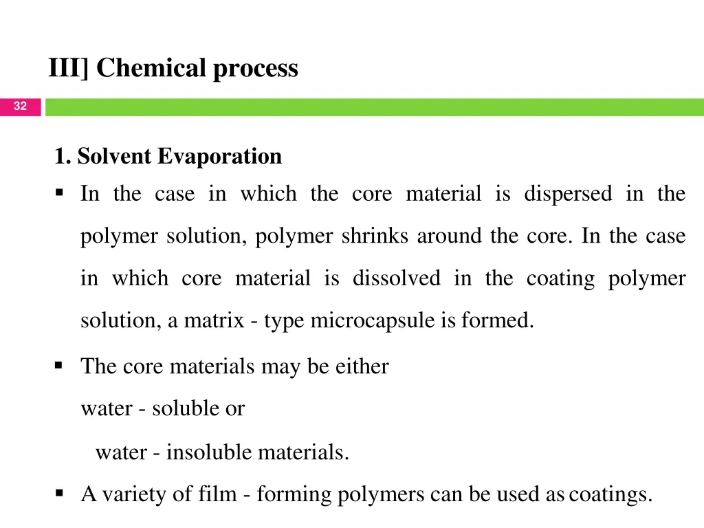 iii chemical process