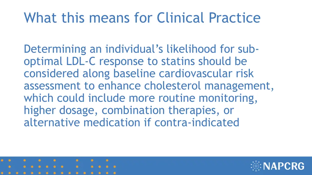 what this means for clinical practice