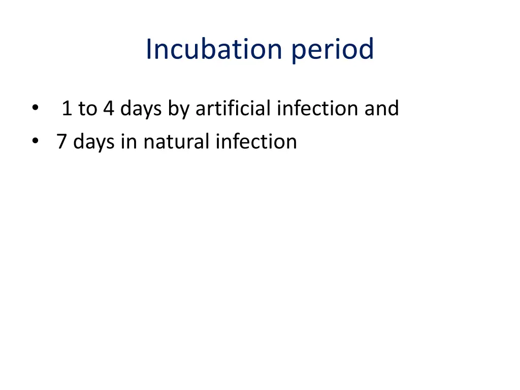 incubation period