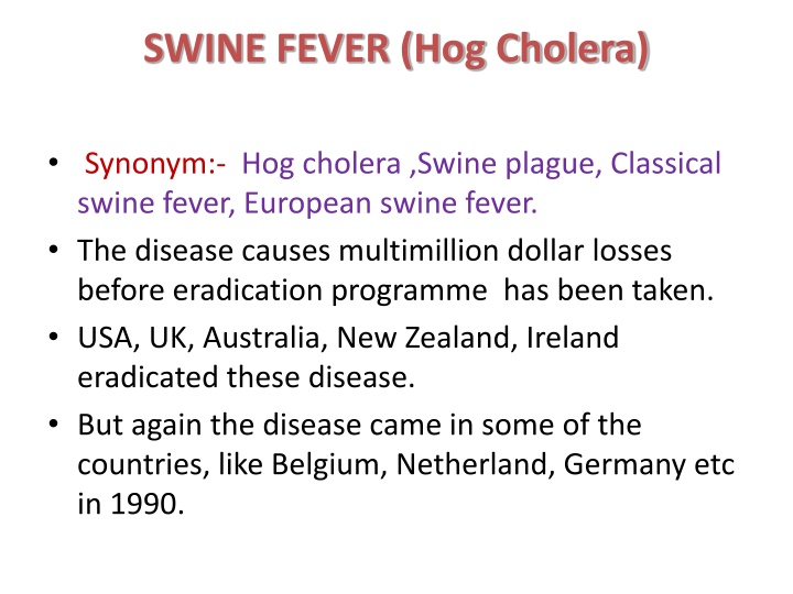 swine fever hog cholera