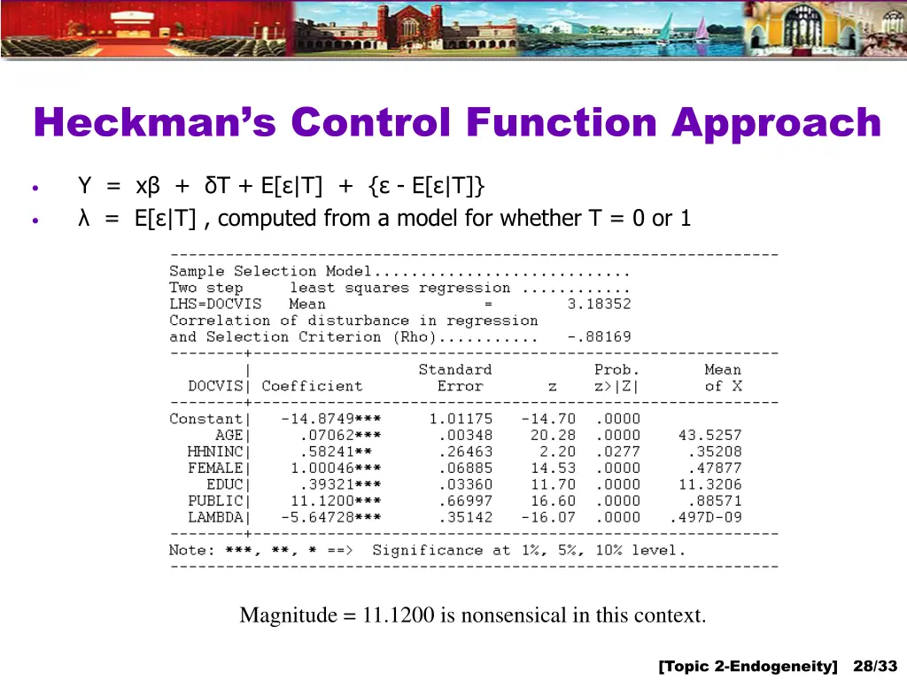heckman s control function approach