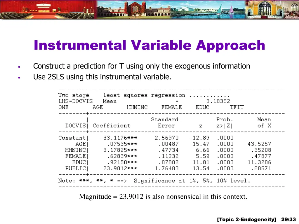 instrumental variable approach