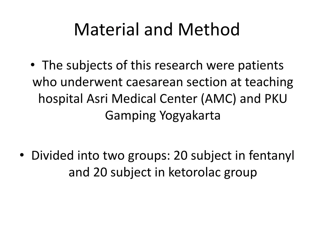 material and method
