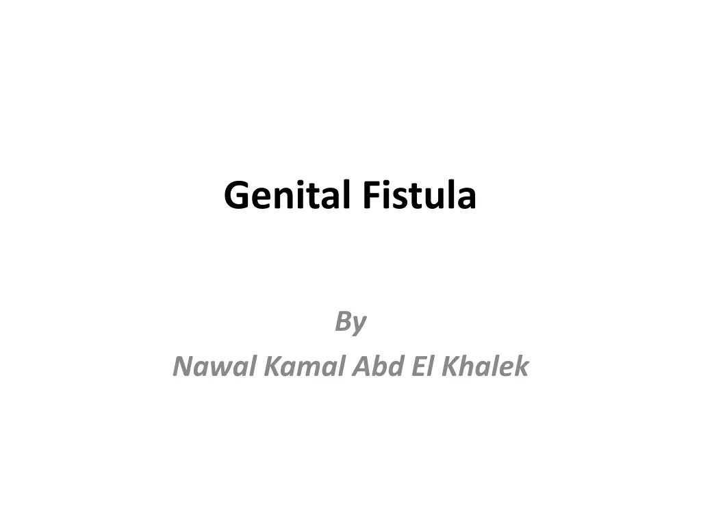 genital fistula
