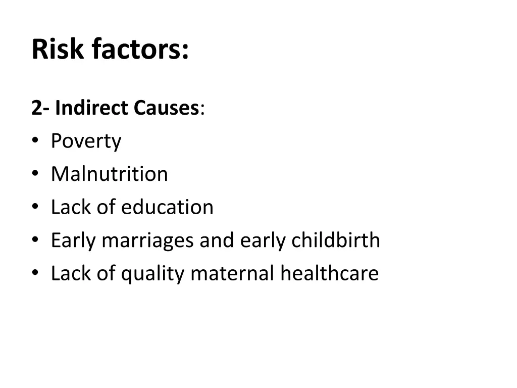 risk factors 1