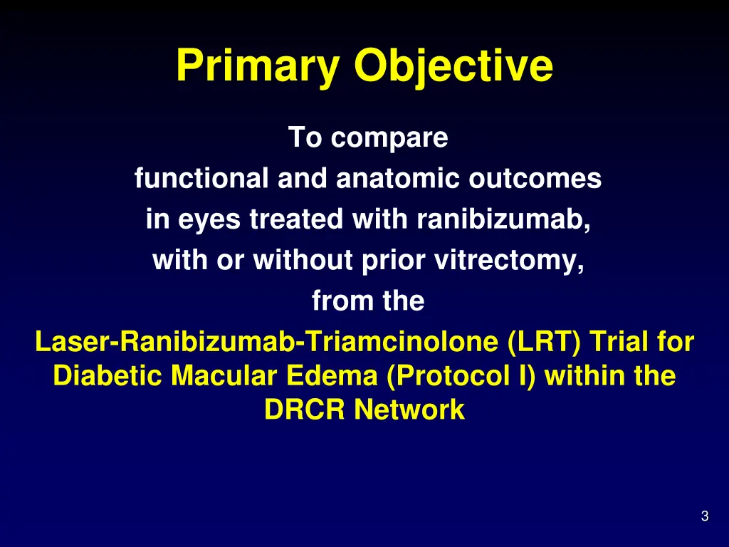 primary objective