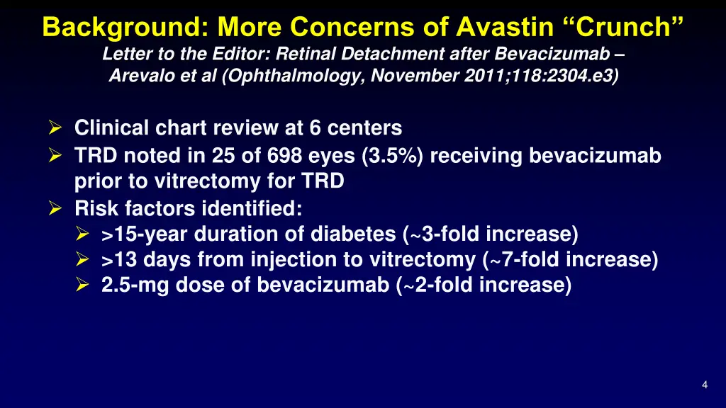 background more concerns of avastin crunch letter