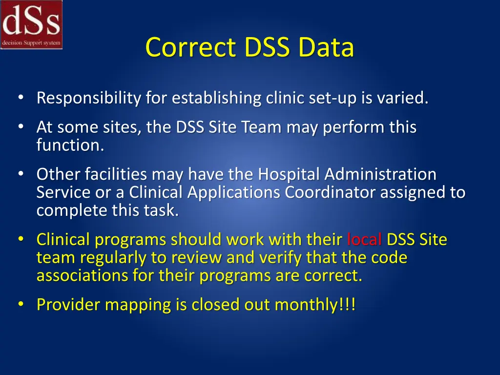 correct dss data 1