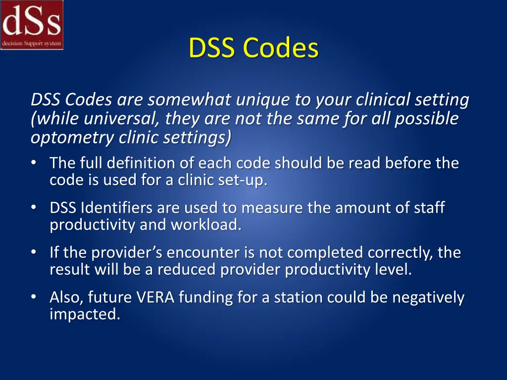 dss codes