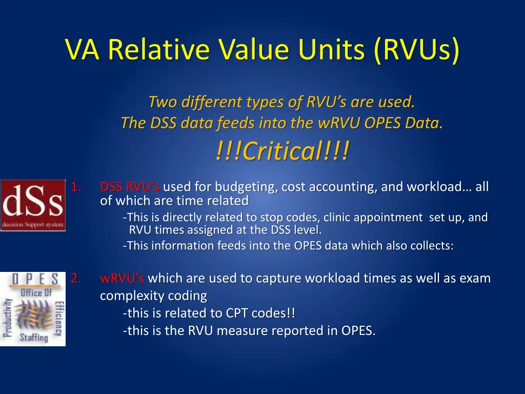 va relative value units rvus 1