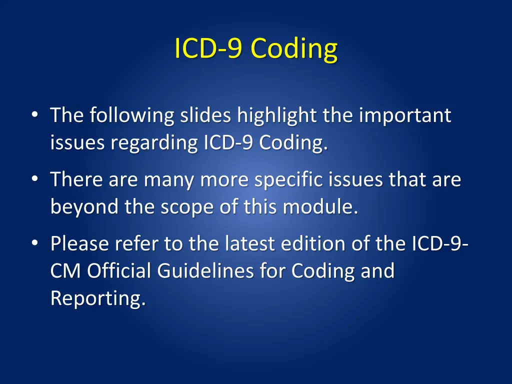 icd 9 coding