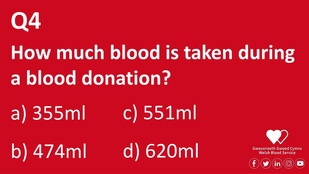 q4 how much blood is taken during a blood donation