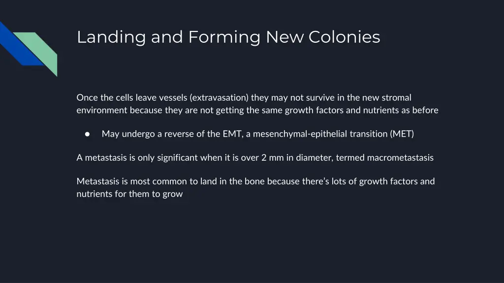 landing and forming new colonies