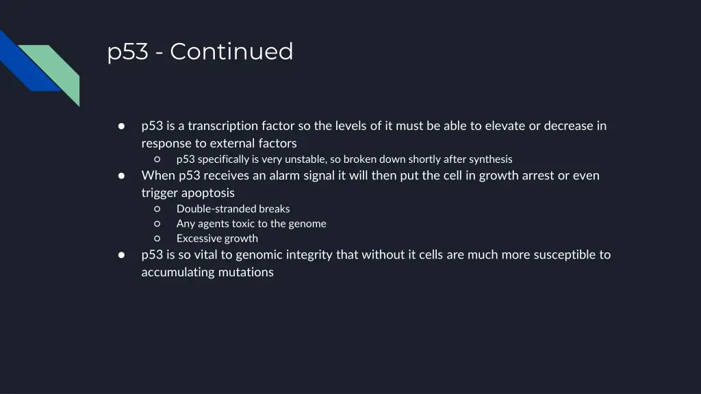 p53 continued