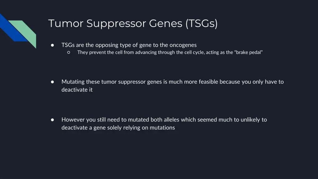tumor suppressor genes tsgs