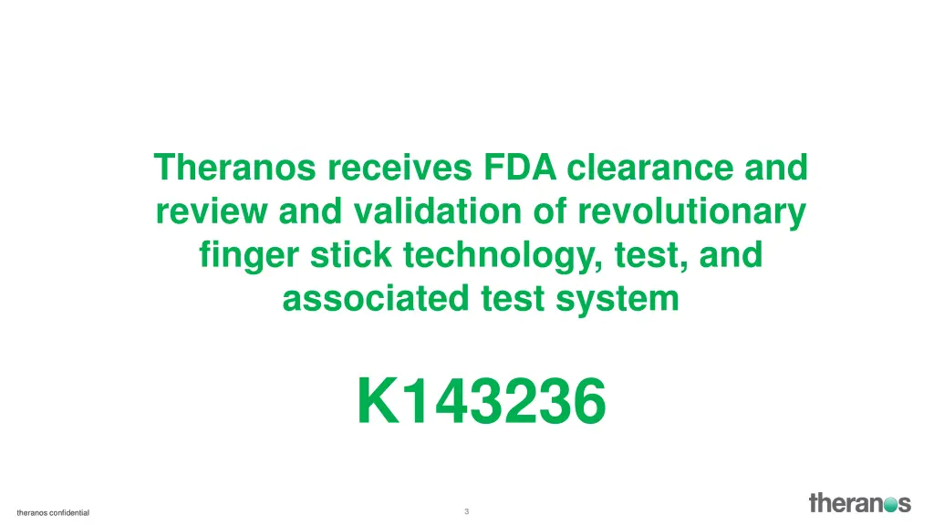 theranos receives fda clearance and review
