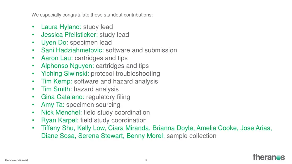 we especially congratulate these standout