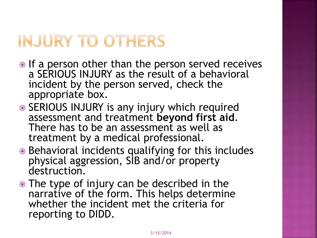 injury to others