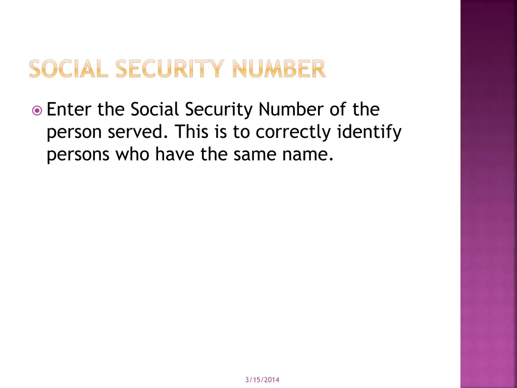social security number